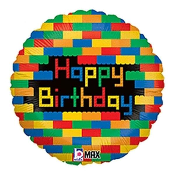Betallic 18 in. Birthday Blocks Flat Balloon, 5PK 86572